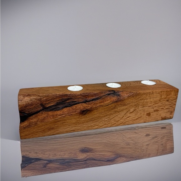 Rustic Wooden Tea Light Holder - Picture 1 of 1